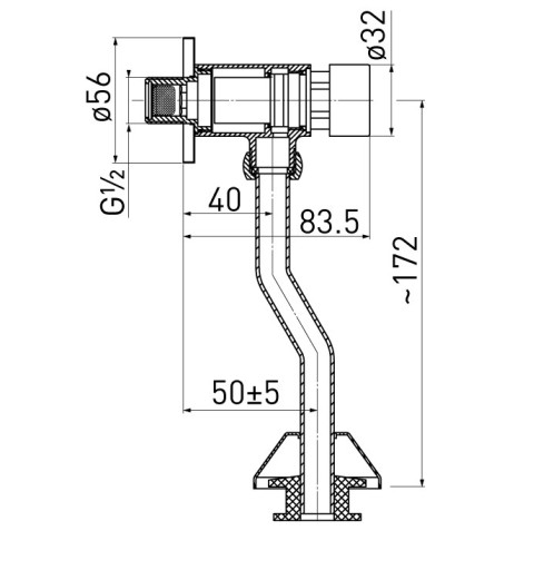 NOVASERVIS Pisoárový tlačný ventil (1-15 sekúnd) Z211