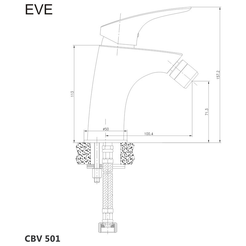 Mereo Bidetová batéria, Eve, bez výpuste, chróm CBV501