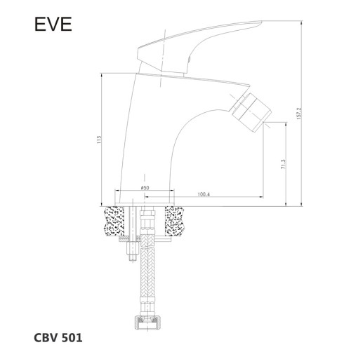 Mereo Bidetová batéria, Eve, bez výpuste, chróm CBV501