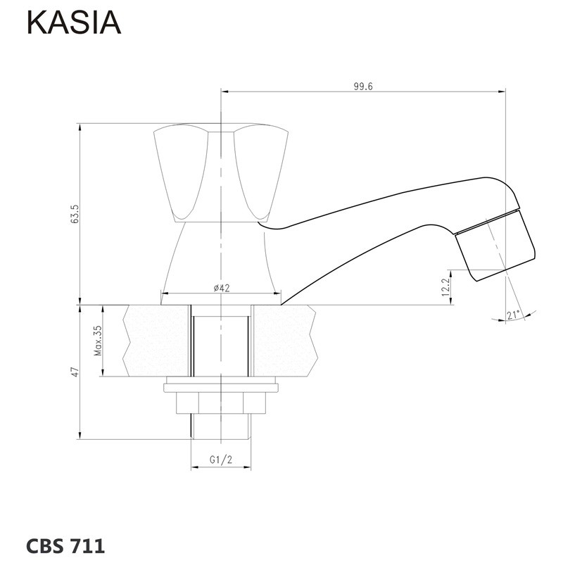 Mereo Umývadlový kohútik stojankový, Kasia, chróm CBS711