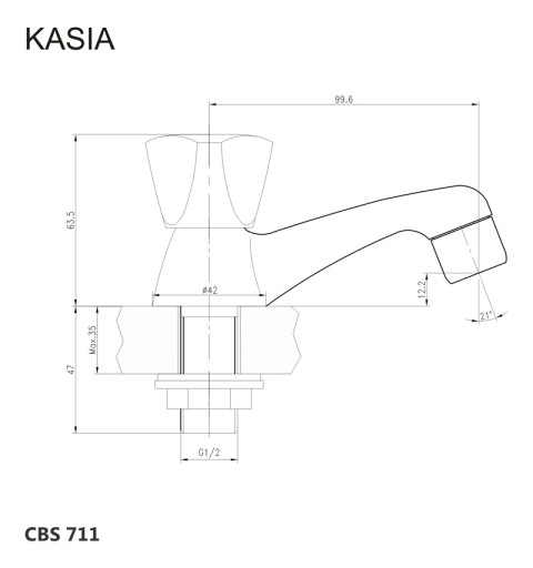 Mereo Umývadlový kohútik stojankový, Kasia, chróm CBS711