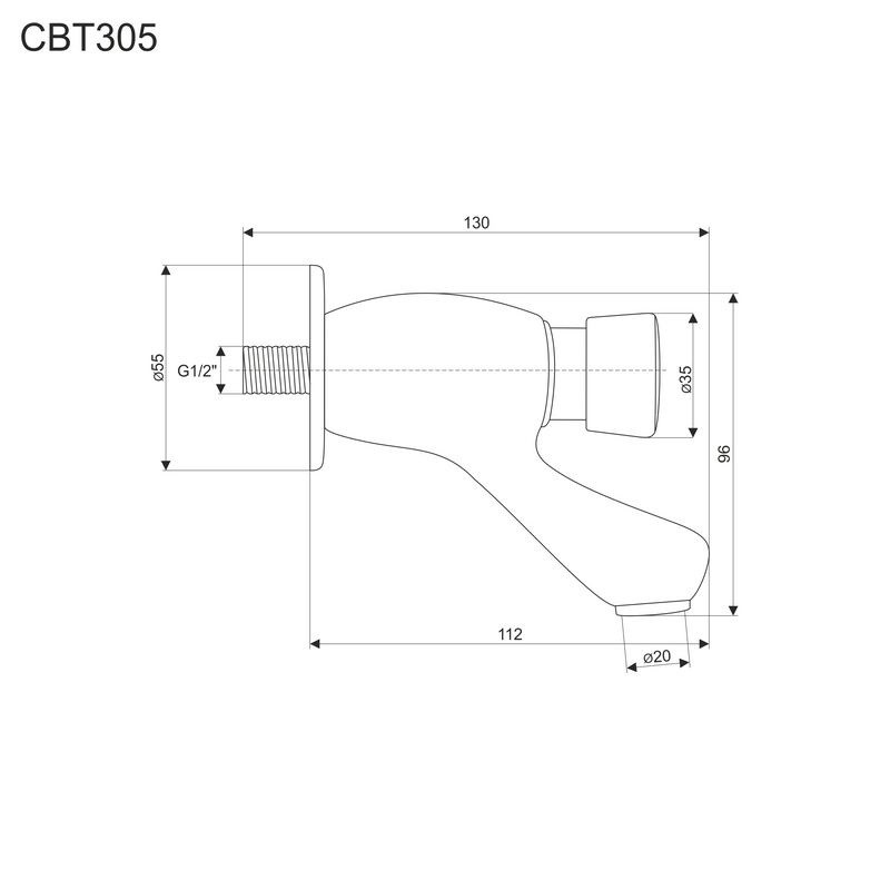 Mereo Umývadlový nástenný ventil 1/2" CBT305