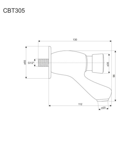 Mereo Umývadlový nástenný ventil 1/2" CBT305