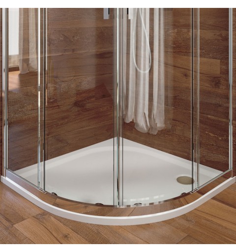 Mereo Štvrťkruhová sprchová vanička, 90x90x3 cm, R500, bez nožičiek, liaty mramor CV45M