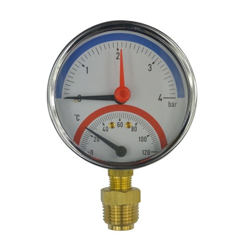 Klum Termomanometer 0-6bar, 0-120 °C, zadný vývod 1/2" PR3082