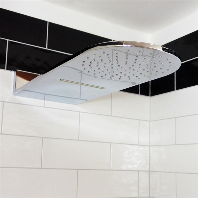 Mereo Tanierová sprcha horná, s vodopádom, polkruhová  60x25,1cm, nerez CB496