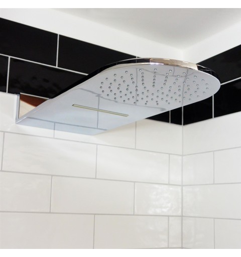 Mereo Tanierová sprcha horná, s vodopádom, polkruhová  60x25,1cm, nerez CB496