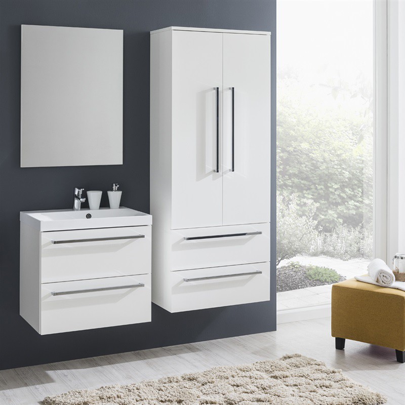 Mereo Bino kúpeľňová skriňka s keramickým umývadlom 60 cm, biela/biela CN660