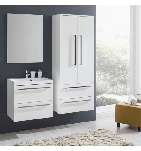 Mereo Bino kúpeľňová skriňka s  umývadlom z liateho mramoru 60 cm biela/biela CN660M