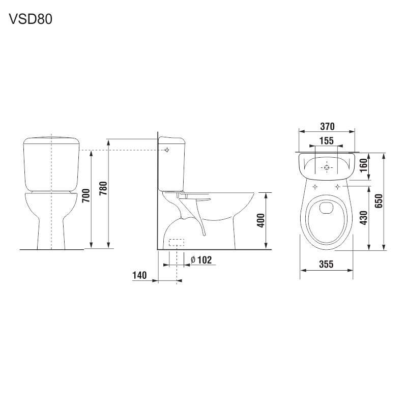 Mereo WC kombi, spodný odpad s armatúrou VSD80 (H8602770007871)