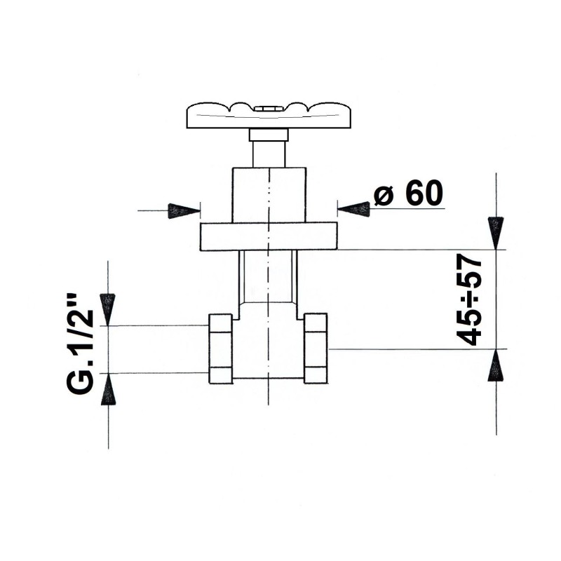 Reitano Rubinetteria INDUSTRY podomietkový ventil, studená, chróm/čierna 505TTC