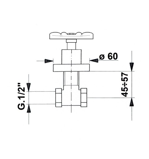 Reitano Rubinetteria INDUSTRY podomietkový ventil, studená, chróm/čierna 505TTC