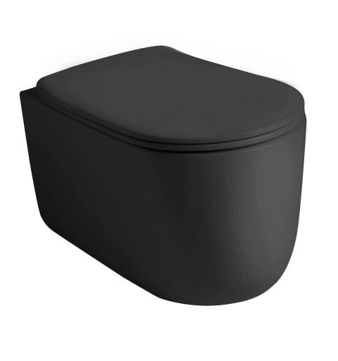 Kerasan NOLITA WC závesné NORIM 35x55 cm, čierna matná 531431