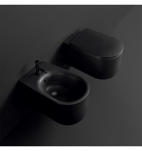 Kerasan NOLITA WC závesné NORIM 35x55 cm, čierna matná 531431