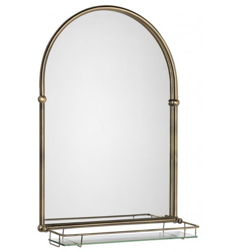 Sapho TIGA zrkadlo 48x67cm, sklenená polička, bronz HZ206