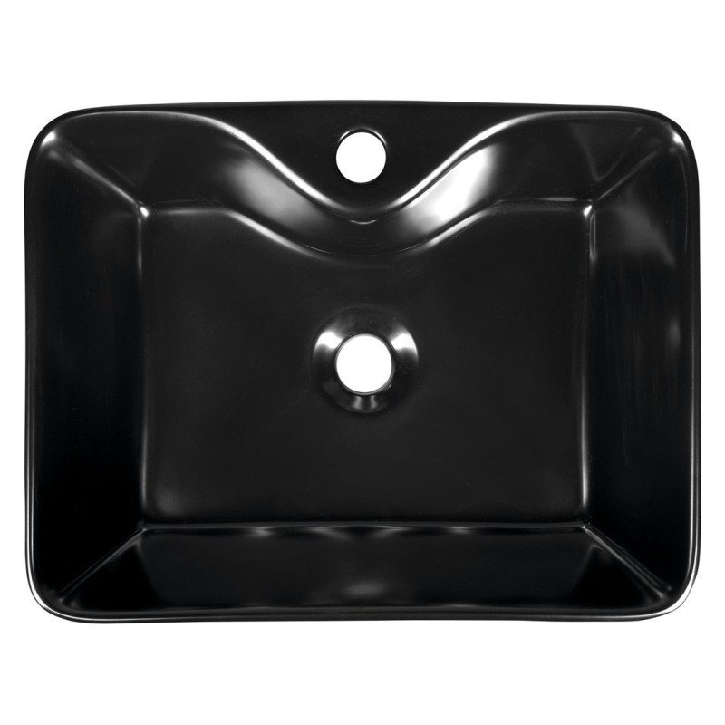 Sapho BALENA keramické umývadlo, priemer 48x13,5x37 cm, na dosku, čierna matná BH7013B