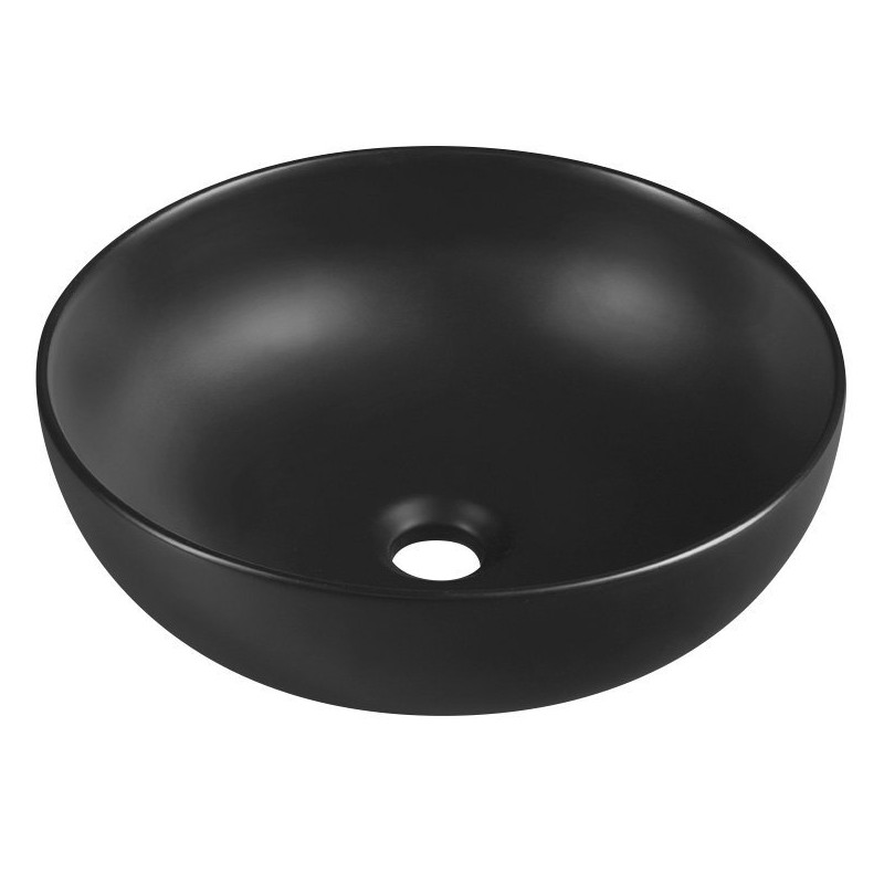 Sapho RONDANE keramické umývadlo, priemer 40x13,5 cm, na dosku, čierna matná AR435B