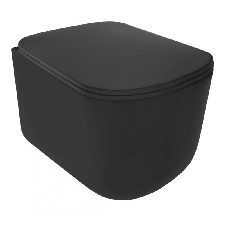 Kerasan TRIBECA WC závesné NORIM 35x54 cm, čierna matná 511431