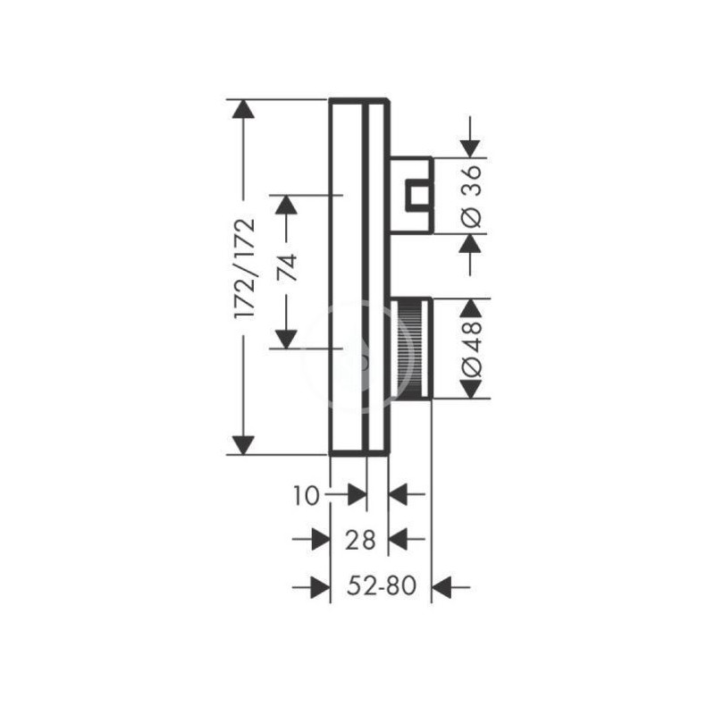Axor Edge - Termostatická batéria pod omietku na 2 spotrebiče, chróm (46760000)