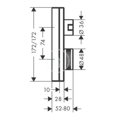 Axor Edge - Termostatická batéria pod omietku na 2 spotrebiče, chróm (46760000)