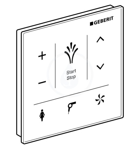 Geberit AquaClean - Nástenný ovládací panel na elektronický bidet, biela (147.038.SI.1)