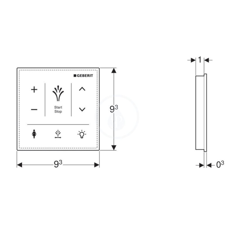 Geberit AquaClean - Ovládací panel pre elektronický bidet Sela, biela (147.041.SI.1)