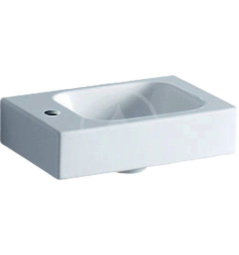 Geberit iCon - Umývadielko bez prepadu, 380 mm x 280 mm, biele - umývadielko, s otvorom vľavo (124836000)