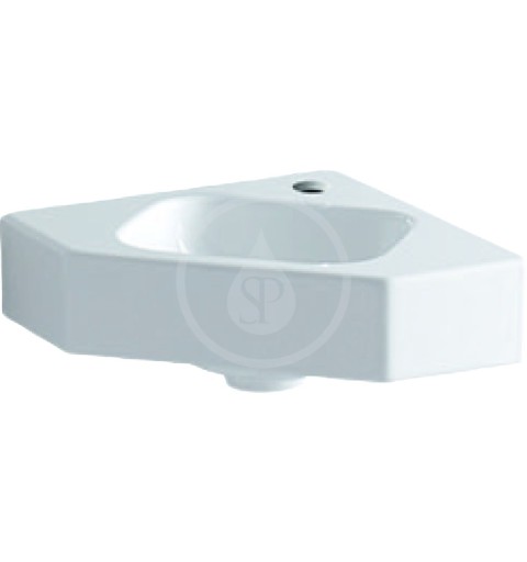 Geberit iCon - Rohové umývadielko bez prepadu, 460 mm x 330 mm, biele - jednootvorové umývadielko (124729000)