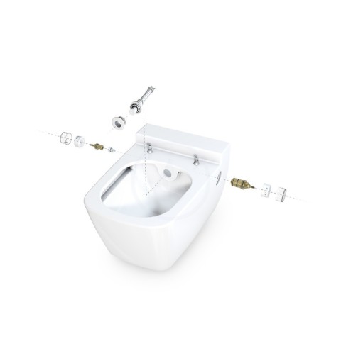 Geberit Duofix - Súprava predstenovej inštalácie, sprchovacej toalety a sedadla Tece, tlačidla Sigma30, Rimless, SoftClose, chró