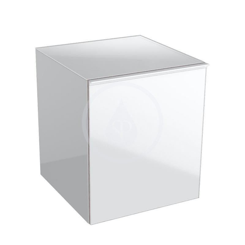 Geberit Acanto - Bočná skrinka 450x520 mm so zásuvkou, lesklá biela (500.618.01.2)