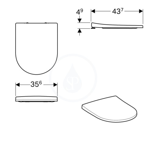 Geberit Acanto - WC sedadlo, duroplast, biela (500.604.01.2)