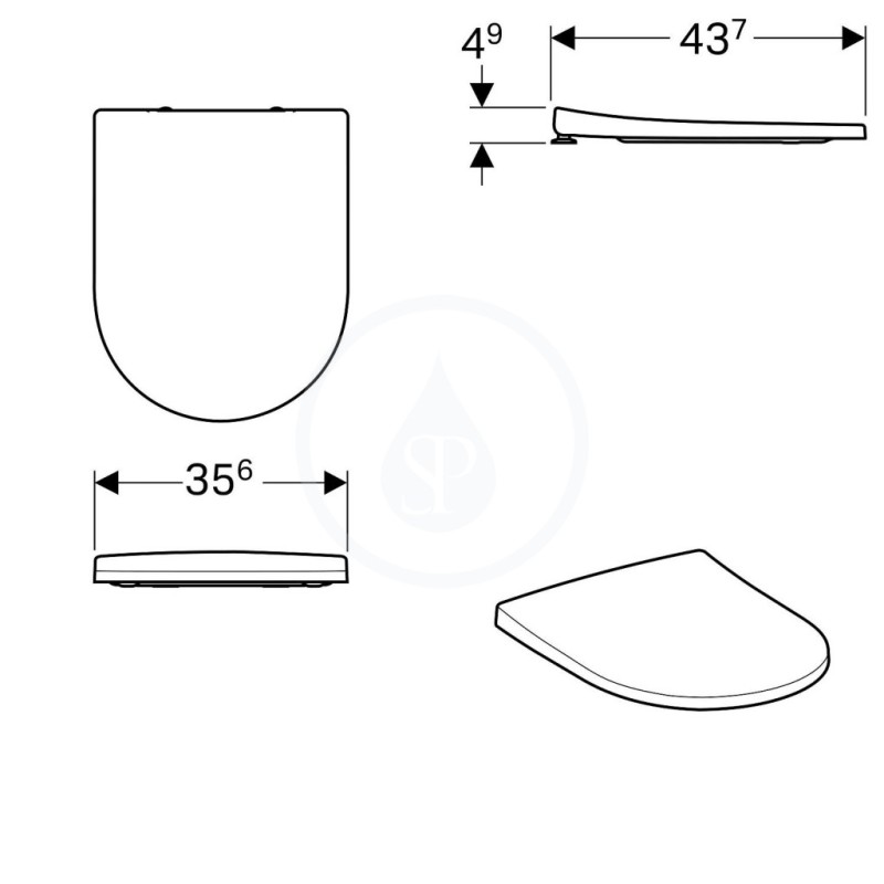 Geberit Acanto - WC sedadlo, duroplast, Softclose, biela (500.605.01.2)