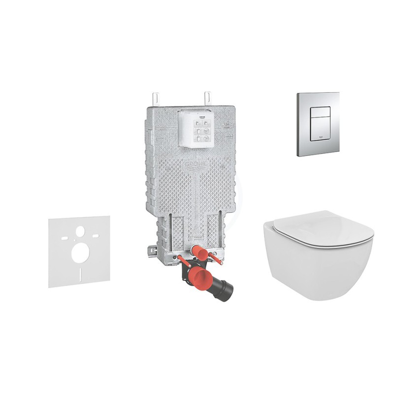 Grohe Uniset - Súprava na závesné WC + klozet a sedadlo softclose Ideal Standard Tesi (38643SET-KE)
