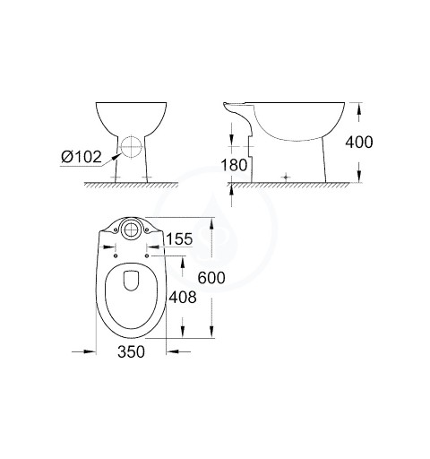 Grohe Bau Ceramic - WC kombi misa, alpská biela (39428000)