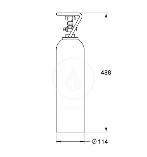 Grohe Náhradné diely - Tlaková fľaša CO2 pre Grohe Blue Professional, 2 kg (40423000)