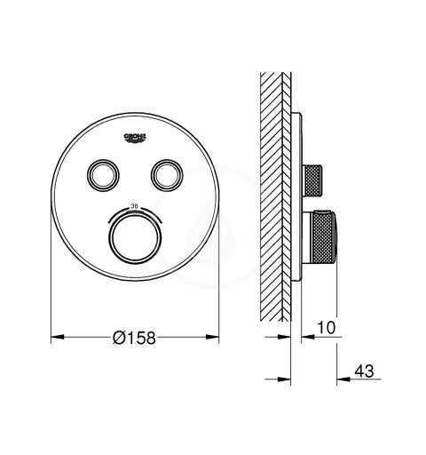 Grohe Grohtherm SmartControl - Termostatická sprchová podomietková batéria, 2 ventily, Warm Sunset (29119DA0)