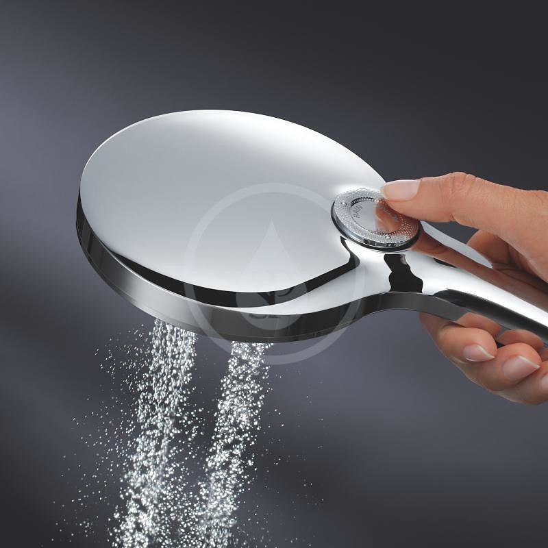 Grohe Rainshower SmartActive - Súprava sprchovej hlavice 130 9,5 l/min, 3 prúdy, držiaku a hadice, mesačná biela (26580LS0)