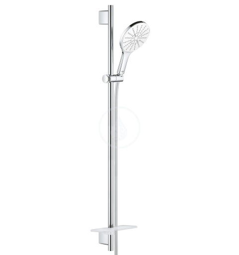 Grohe Rainshower SmartActive - Súprava sprchovej hlavice 150 9,5 l/min, 3 prúdy, tyče 900 mm a hadice, mesačná biela (26594LS0)