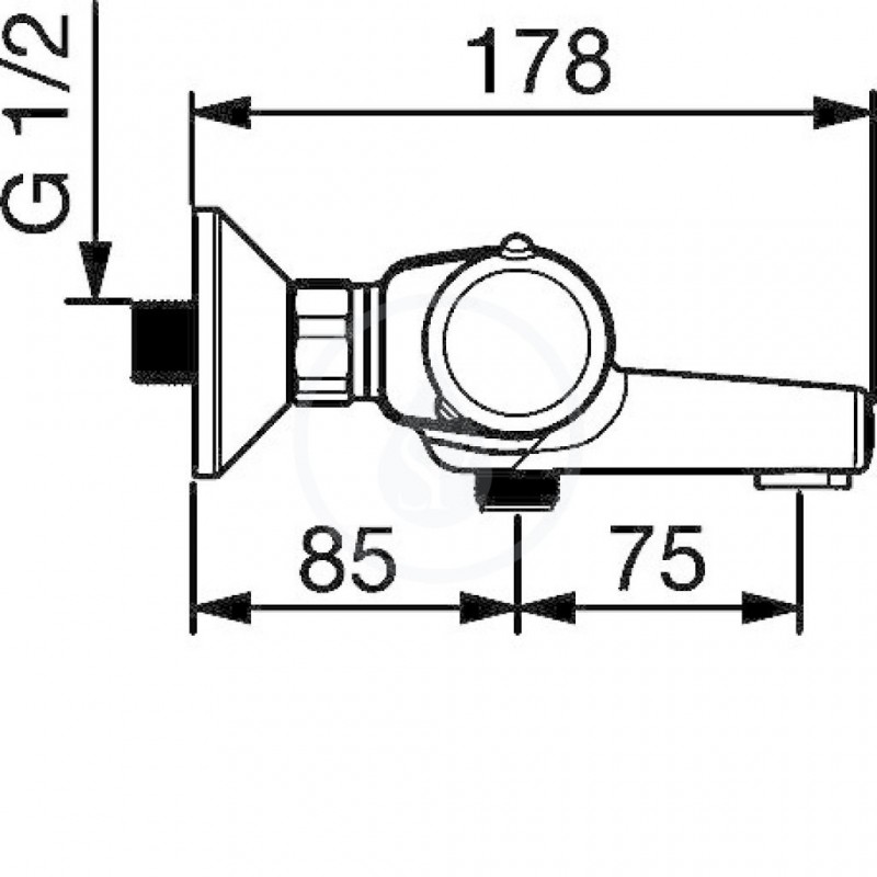 Hansa Micra - Termostatická vaňová batéria nástenná, chróm (58162171)
