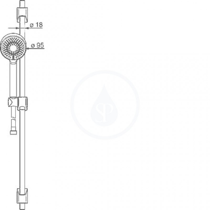 Hansa Basicjet - Sprchová súprava s nástennou tyčou 720 mm, chróm (44780233)