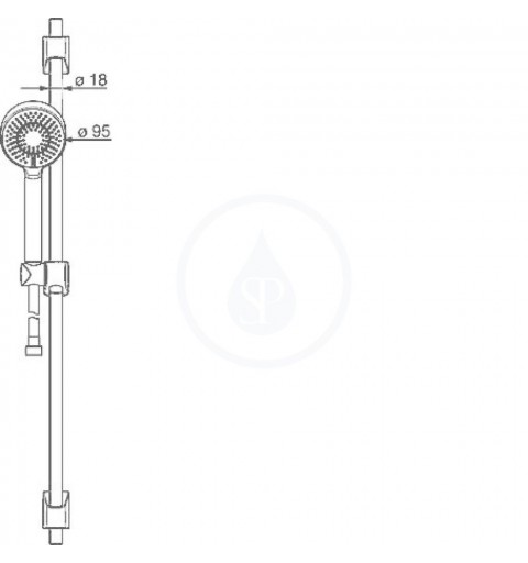Hansa Basicjet - Sprchová súprava s nástennou tyčou 720 mm, chróm (44780233)