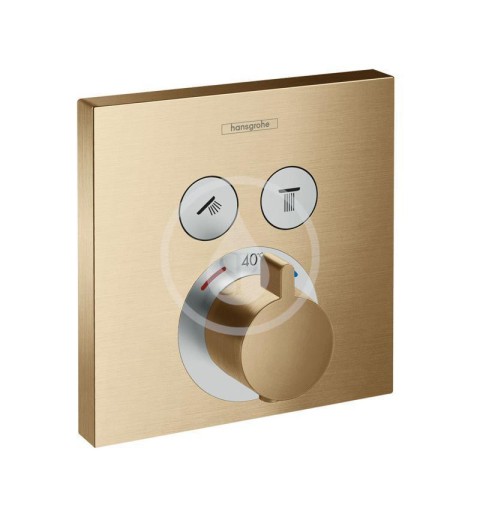 Hansgrohe Shower Select - Termostatická batéria pod omietku na 2 spotrebiče, kefovaný bronz (15763140)
