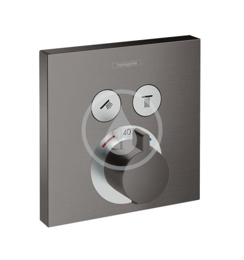 Hansgrohe Shower Select - Termostatická batéria pod omietku na 2 spotrebiče, kefovaný čierny chróm (15763340)