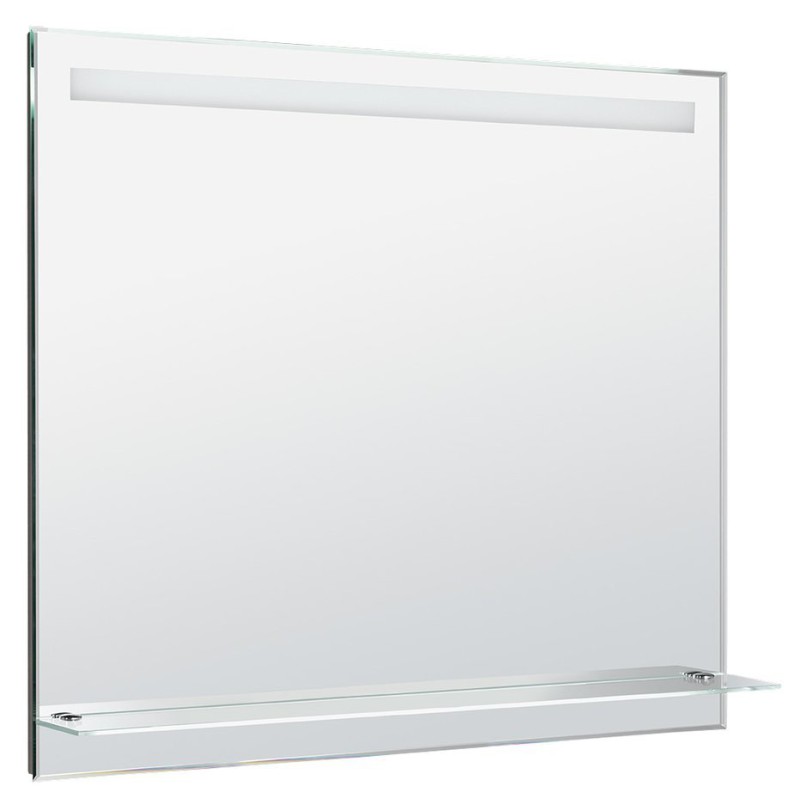 AQUALINE LED podsvietené zrkadlo 50x80cm, sklenená polica, gombíkový vypínač ATH55