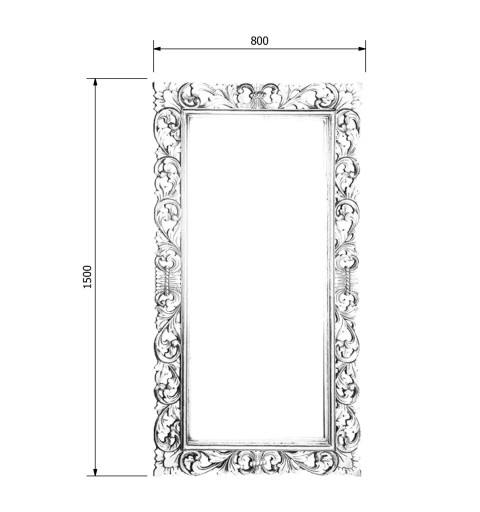Sapho SCULE zrkadlo v ráme, 80x150cm, biela Antique IN328