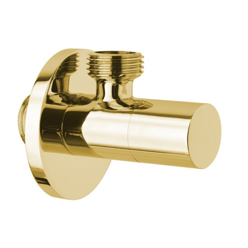 Sapho Rohový ventil s rozetou, guľatý, 1/2'x 3/8', zlato SL017