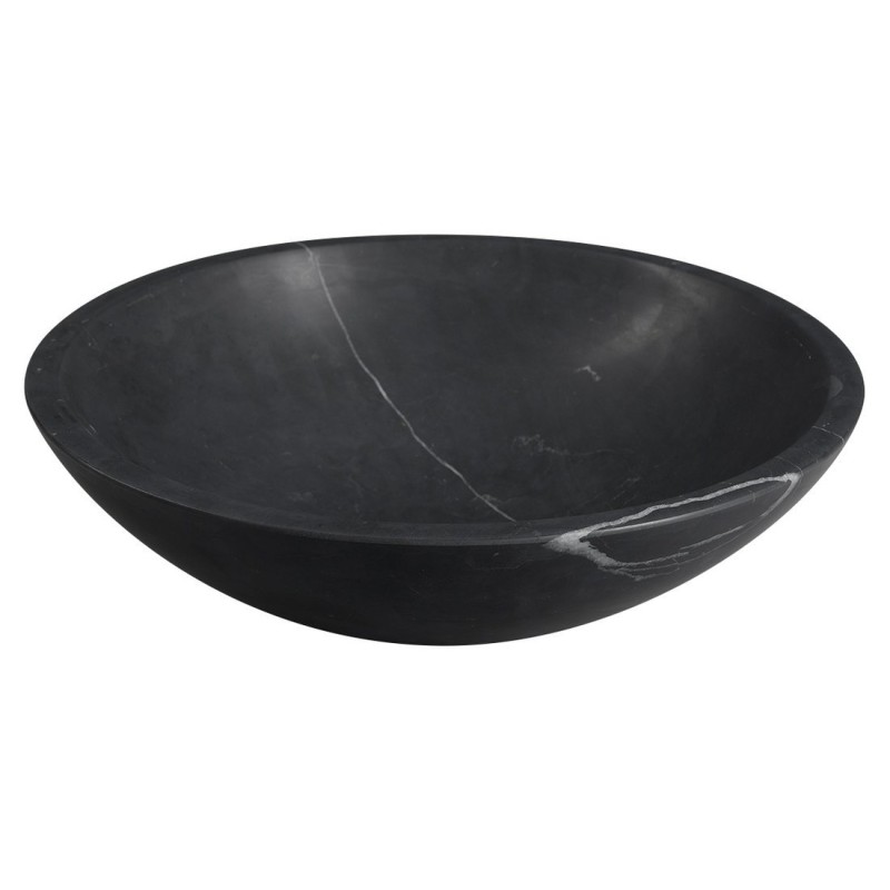 Sapho BLOK kamenné umývadlo priemer 40cm, čierny Marquin, matný 2401-35