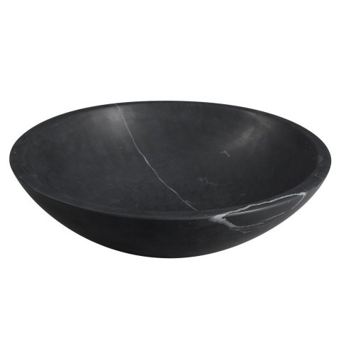Sapho BLOK kamenné umývadlo priemer 40cm, čierny Marquin, matný 2401-35