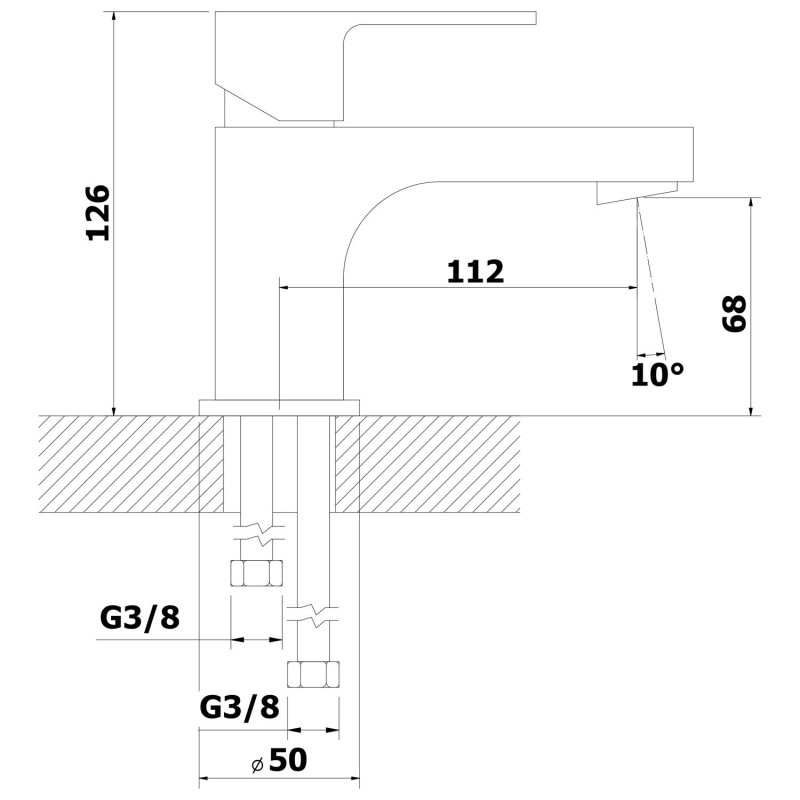 Bruckner SIEGER stojánkova umývadlová batéria bez výpuste, výška 126mm, chróm 914.001.1